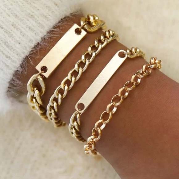 Jewelry - 3/$30 Gold 4pc Chain Bracelet